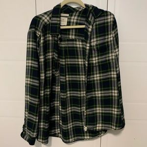 Oversized plaid button down